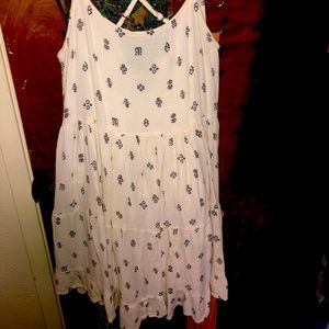 Super cute white surf girl pattern dress